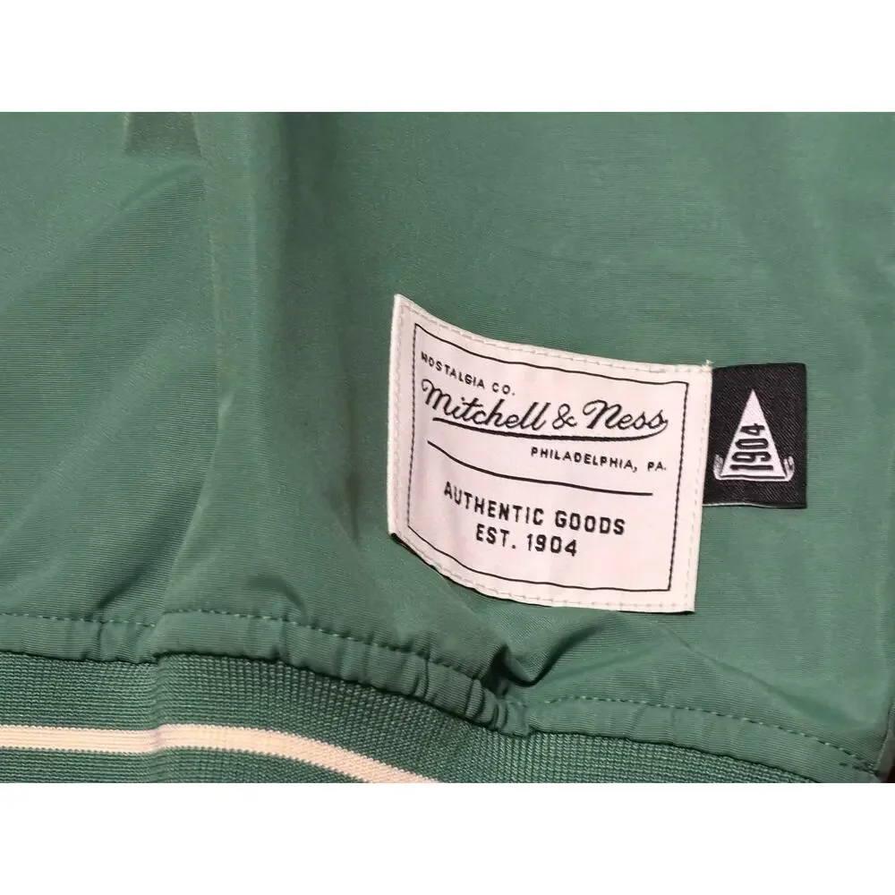 Mitchell & Ness Branded Wind Breaker Jacket Green White Men’s Large L New NWOT